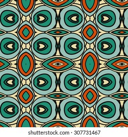 Abstract seamless ornament pattern. the kaleidoscope effect. Ethnic damask motif. Vintage style pattern. Vector illustration