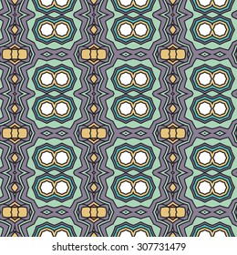 Abstract seamless ornament pattern. the kaleidoscope effect. Ethnic damask motif. Vintage style pattern. Vector illustration