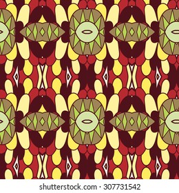 Abstract seamless ornament pattern. the kaleidoscope effect. Ethnic damask motif. Vintage style pattern. Vector illustration
