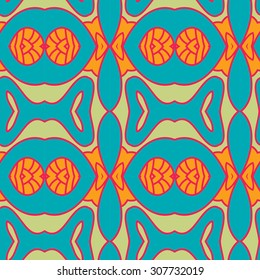 Abstract seamless ornament pattern. the kaleidoscope effect. Ethnic damask motif. Vintage style pattern. Vector illustration