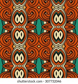 Abstract seamless ornament pattern. the kaleidoscope effect. Ethnic damask motif. Vintage style pattern. Vector illustration