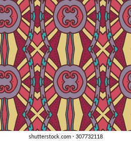 Abstract seamless ornament pattern. the kaleidoscope effect. Ethnic damask motif. Vintage style pattern. Vector illustration