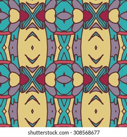 Abstract seamless ornament pattern. the kaleidoscope effect. Ethnic damask motif. Vintage style pattern. Vector illustration