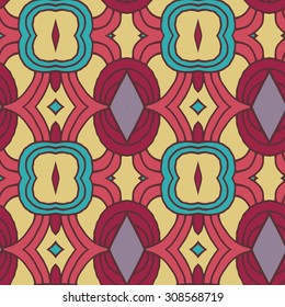 Abstract seamless ornament pattern. the kaleidoscope effect. Ethnic damask motif. Vintage style pattern. Vector illustration