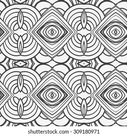 Abstract seamless ornament pattern. the kaleidoscope effect. Ethnic damask motif. Vintage style pattern. Vector illustration