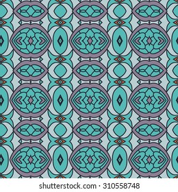 Abstract seamless ornament pattern. the kaleidoscope effect. Ethnic damask motif. Vintage style pattern. Vector illustration