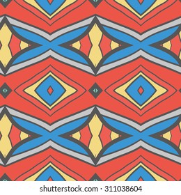 Abstract seamless ornament pattern. the kaleidoscope effect. Ethnic damask motif. Vintage style pattern. Vector illustration