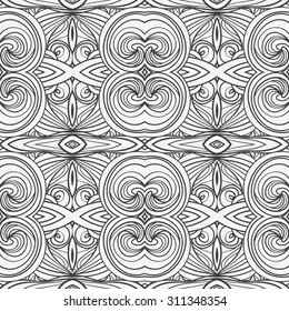 Abstract seamless ornament pattern. the kaleidoscope effect. Ethnic damask motif. Vintage style pattern. Vector illustration