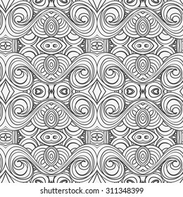 Abstract seamless ornament pattern. the kaleidoscope effect. Ethnic damask motif. Vintage style pattern. Vector illustration
