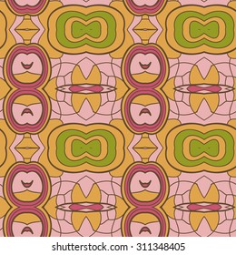Abstract seamless ornament pattern. the kaleidoscope effect. Ethnic damask motif. Vintage style pattern. Vector illustration