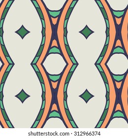Abstract seamless ornament pattern. the kaleidoscope effect. Ethnic damask motif. Vintage style pattern. Vector illustration