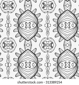 Abstract seamless ornament pattern. the kaleidoscope effect. Ethnic damask motif. Vintage style pattern. Vector illustration