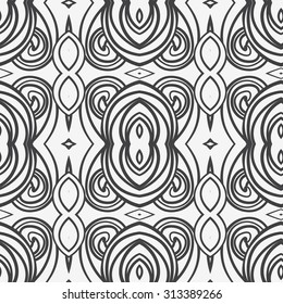 Abstract seamless ornament pattern. the kaleidoscope effect. Ethnic damask motif. Vintage style pattern. Vector illustration