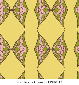 Abstract seamless ornament pattern. the kaleidoscope effect. Ethnic damask motif. Vintage style pattern. Vector illustration