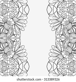 Abstract seamless ornament pattern. the kaleidoscope effect. Ethnic damask motif. Vintage style pattern. Vector illustration