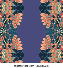 Abstract seamless ornament pattern. the kaleidoscope effect. Ethnic damask motif. Vintage style pattern. Vector illustration
