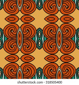 Abstract seamless ornament pattern. the kaleidoscope effect. Ethnic damask motif. Vintage style pattern. Vector illustration