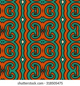 Abstract seamless ornament pattern. the kaleidoscope effect. Ethnic damask motif. Vintage style pattern. Vector illustration