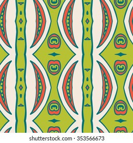 Abstract seamless ornament pattern. the kaleidoscope effect. Ethnic damask motif. Vintage style pattern. Vector illustration