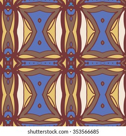 Abstract seamless ornament pattern. the kaleidoscope effect. Ethnic damask motif. Vintage style pattern. Vector illustration