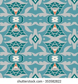 Abstract seamless ornament pattern. the kaleidoscope effect. Ethnic damask motif. Vintage style pattern. Vector illustration