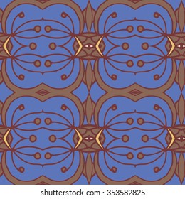 Abstract seamless ornament pattern. the kaleidoscope effect. Ethnic damask motif. Vintage style pattern. Vector illustration