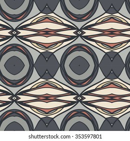Abstract seamless ornament pattern. the kaleidoscope effect. Ethnic damask motif. Vintage style pattern. Vector illustration
