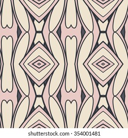 Abstract seamless ornament pattern. the kaleidoscope effect. Ethnic damask motif. Vintage style pattern. Vector illustration