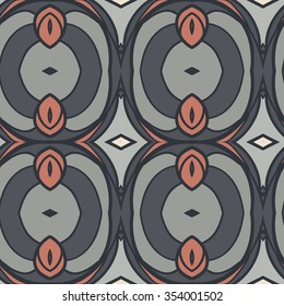 Abstract seamless ornament pattern. the kaleidoscope effect. Ethnic damask motif. Vintage style pattern. Vector illustration