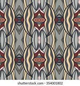 Abstract seamless ornament pattern. the kaleidoscope effect. Ethnic damask motif. Vintage style pattern. Vector illustration
