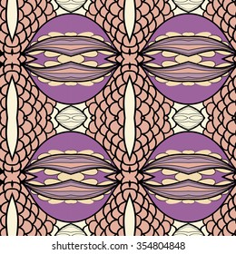 Abstract seamless ornament pattern. the kaleidoscope effect. Ethnic damask motif. Vintage style pattern. Vector illustration