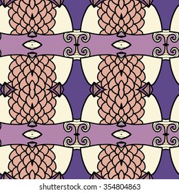 Abstract seamless ornament pattern. the kaleidoscope effect. Ethnic damask motif. Vintage style pattern. Vector illustration