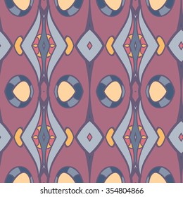 Abstract seamless ornament pattern. the kaleidoscope effect. Ethnic damask motif. Vintage style pattern. Vector illustration