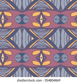 Abstract seamless ornament pattern. the kaleidoscope effect. Ethnic damask motif. Vintage style pattern. Vector illustration