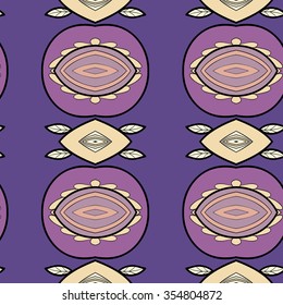 Abstract seamless ornament pattern. the kaleidoscope effect. Ethnic damask motif. Vintage style pattern. Vector illustration
