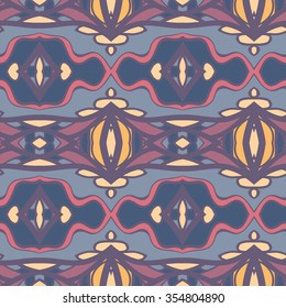 Abstract seamless ornament pattern. the kaleidoscope effect. Ethnic damask motif. Vintage style pattern. Vector illustration