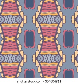 Abstract seamless ornament pattern. the kaleidoscope effect. Ethnic damask motif. Vintage style pattern. Vector illustration