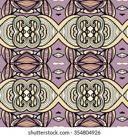 Abstract seamless ornament pattern. the kaleidoscope effect. Ethnic damask motif. Vintage style pattern. Vector illustration