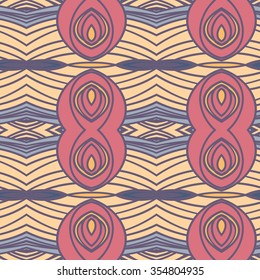 Abstract seamless ornament pattern. the kaleidoscope effect. Ethnic damask motif. Vintage style pattern. Vector illustration