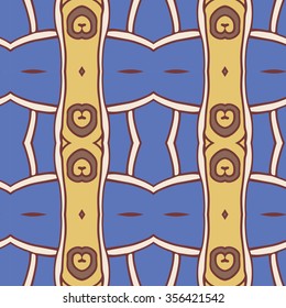 Abstract seamless ornament pattern. the kaleidoscope effect. Ethnic damask motif. Vintage style pattern. Vector illustration