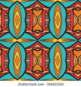 Abstract seamless ornament pattern. the kaleidoscope effect. Ethnic damask motif. Vintage style pattern. Vector illustration