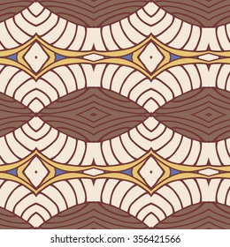 Abstract seamless ornament pattern. the kaleidoscope effect. Ethnic damask motif. Vintage style pattern. Vector illustration