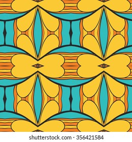 Abstract seamless ornament pattern. the kaleidoscope effect. Ethnic damask motif. Vintage style pattern. Vector illustration