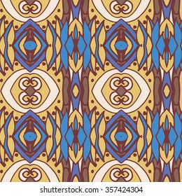 Abstract seamless ornament pattern. the kaleidoscope effect. Ethnic damask motif. Vintage style pattern. Vector illustration