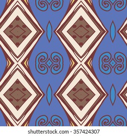 Abstract seamless ornament pattern. the kaleidoscope effect. Ethnic damask motif. Vintage style pattern. Vector illustration