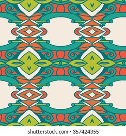 Abstract seamless ornament pattern. the kaleidoscope effect. Ethnic damask motif. Vintage style pattern. Vector illustration