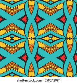 Abstract seamless ornament pattern. the kaleidoscope effect. Ethnic damask motif. Vintage style pattern. Vector illustration