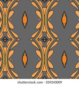 Abstract seamless ornament pattern. the kaleidoscope effect. Ethnic damask motif. Vintage style pattern. Vector illustration