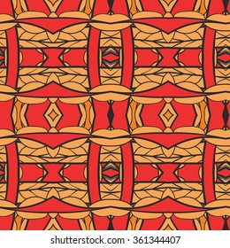 Abstract seamless ornament pattern. the kaleidoscope effect. Ethnic damask motif. Vintage style pattern. Vector illustration