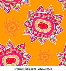 Abstract seamless ornamental background, vector illustration.